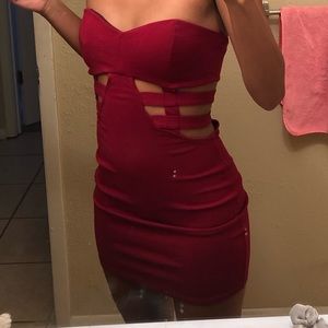 Red mini night out dress